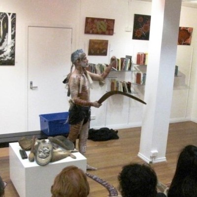 a group of people in a room